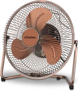Schallen Small 9" Metal High Velocity Cold Air Circulator Adjustable Floor Fan - Copper / Grey / Neutral - Sold by Netagon UK - w/voucher