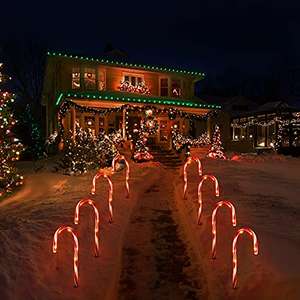 OSALADI 8Pcs Christmas Candy Cane Lights £6.33 with voucher @ Amazon / Vivinacy