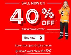 Flash Sale RAC Personal Breakdown Cover Now from £42 A Year or £4.20 a Month for Roadside
