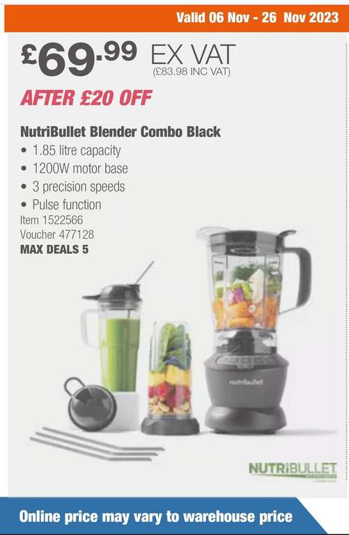 Nutribullet Blender Combo with 3 Precision Speed Controls and