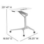 Flash Furniture Sit & Stand Desks, Metal, White, 28.25" W x 18.5" D x 29"-41" H