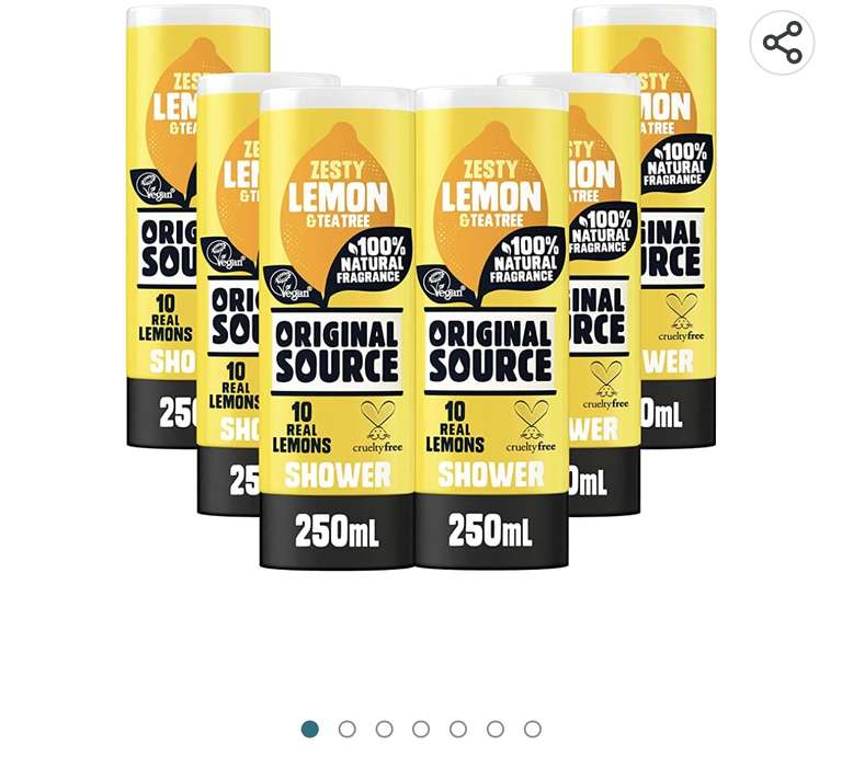 Original Source Shower Gel, 6 x250 ml (Coconut/Lavender/Lemon/Mint/Real Limes/Rhubarb & Raspberry) - £4.50 / £4.28 Sub & Save @ Amazon