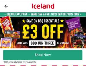 £3 off BBQ essentials using discount code at Iceland