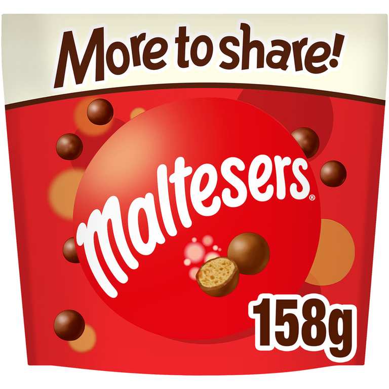 Maltesers Milk Chocolate Sweets Sharing Bag 158g S&S £2.25
