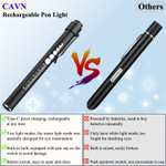 CAVN Rechargeable Diagnostic Medical Pen Light with Pupil Gauge LED Pen Torch, Warm/White Light (Black) - Sold By CLTECH-EU FBA