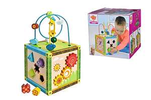 EICHHORN 100002235 Baby Cube Play Center | Activities Include Bead Mmaze, Abacus, Sorting Blocks, Noughts & Crosses