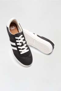 Black Lace-Up Canvas Trainers (Size 8) - £3.90 + £3.99 delivery at Burtons