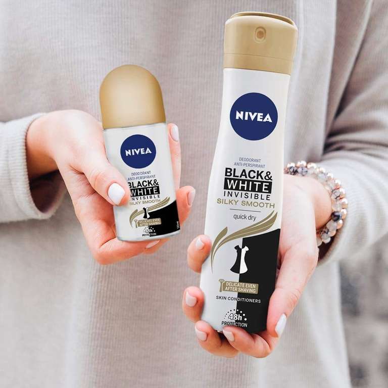NIVEA Black & White Invisible Silky Smooth Deodorant Roll-on - Roll-on  Deodorant Antiperspirant Silky Smooth