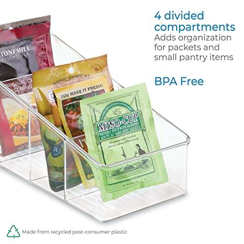iDesign Divided Storage Container, Fridge Organiser, BPA-free Clear Drawer Organizer