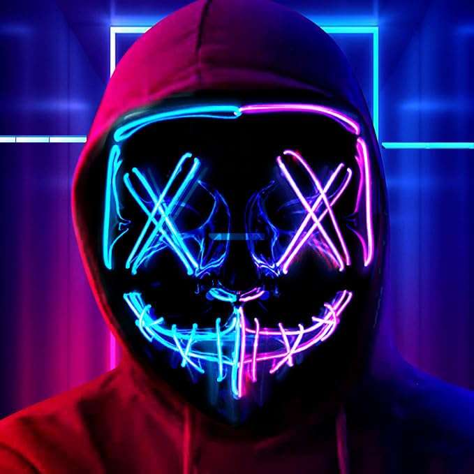 Led Post. Top Application LED Halloween Mask Blue & Purple £6.99 at Amazon | Hotukdeals