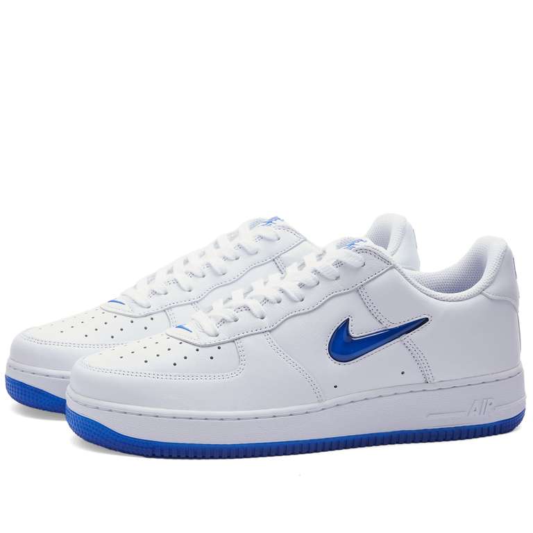 Nike Air Force 1 Low Retro Trainers - White & Hyper Royal