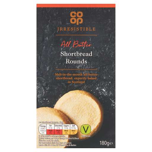 Co-Op Irresistible All Butter Shortbread Rounds 180g - Middleton