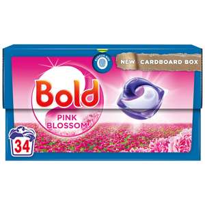 Bold All in 1 Pods Pink Blossom Washing Liquid Capsules 34 Washes £3 Free Collection in Limited Stores @ Wilko