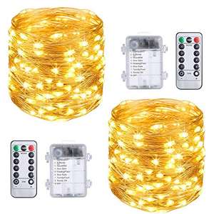 Vicloon 2 Pack Fairy String Lights,100 LEDs 10 M - £6.92 sold by Vicloon @ Amazon