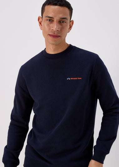Navy Embroidered Sweatshirt - 99p C&C