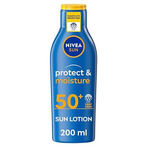 3 x NIVEA SUN Protect & Moisture Sun Lotion (200ml) SPF 50+ (£11.22/£10.23 on S&S) + 10% off 1st S&S