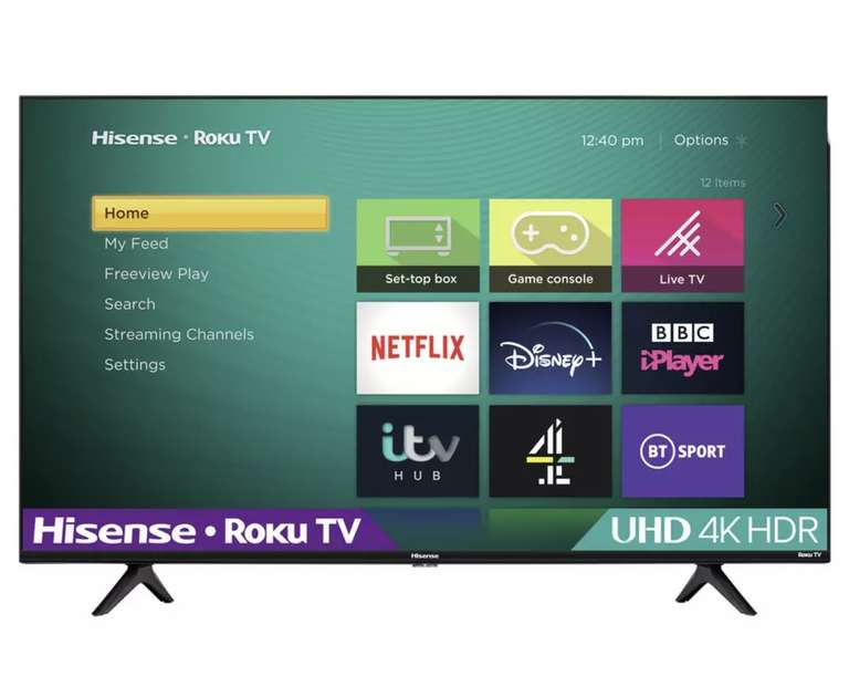 Hisense Roku 55 Inch R55A7200GTUK Smart 4K HDR Freeview TV £299 Free Click & Collect in Very Limited Locations @ Argos