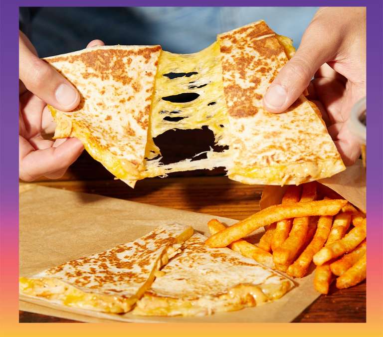 Free Cheese Quesadilla with £1 spend on Taco Bell app