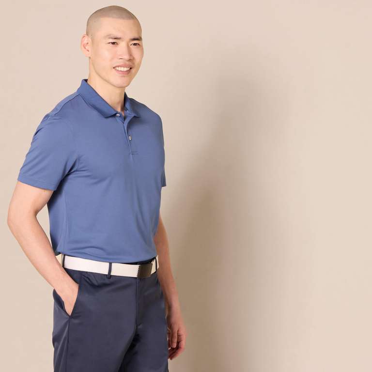 Slim-Fit Quick-Dry Golf Polo Shirt for Men - Blue XL at Amazon | hotukdeals