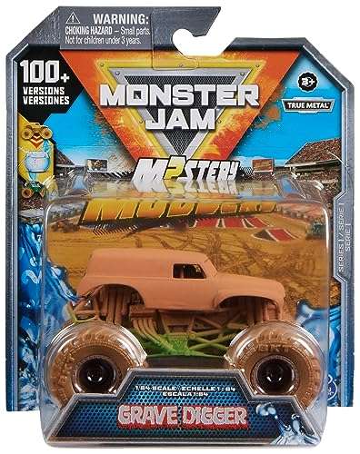 Monster Jam, Mystery Mudders, Official Die-Cast Monster Truck, Wash to Reveal, 1:64 Scale (Styles Will Vary)