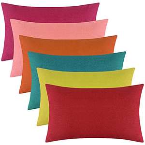 Aneco Pack of 6 Outdoor Waterproof Throw Pillow Covers 30cm x 50cm for £5.99 delivered @ Amazon / Aneco UK
