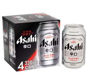 Asahi Super Dry 4 x 330ml (plus others) - Instore Taunton