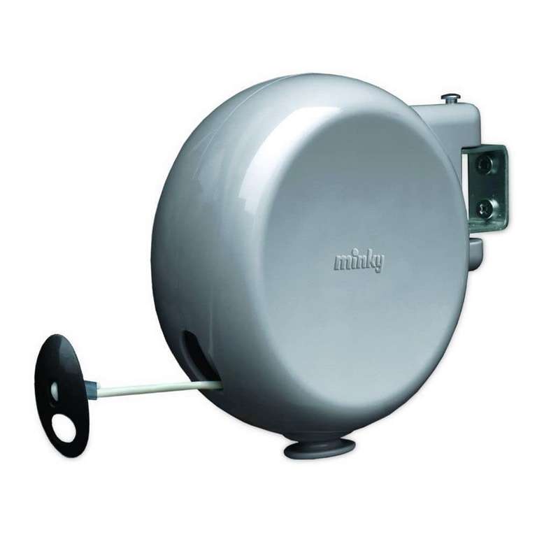 Minky VT20500103 Retractable Reel Washing Line with 15 m of Drying Space, Grey