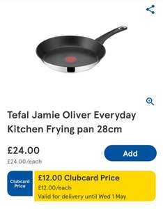 Tefal Jamie Oliver Everyday Kitchen Frying Pan 28cm - Clubcard Price (others included)