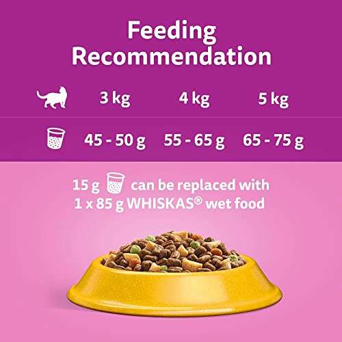 Whiskas 1+ Chicken 7kg Bag, Adult Cat Dry Food £16.59 / £14.93 S&S @ Amazon