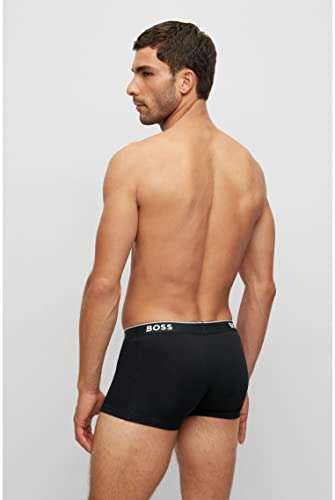 BOSS Mens Trunk 3P Power Three-pack of logo-waistband trunks in stretch cotton - Size S Only - £11.05 @Amazon