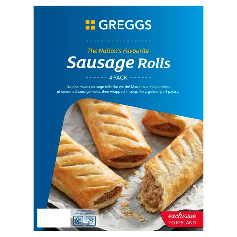 Greggs 4 Sausage Rolls 427g - £2 @ Iceland