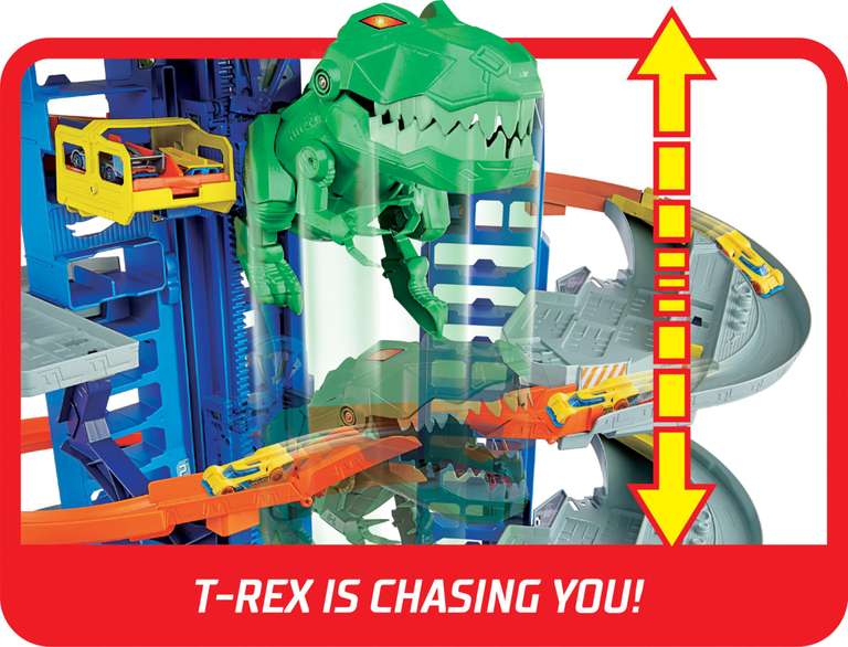 Hot Wheels Ultimate Garage Playset & 2 Cars (Green - Robo T-Rex ...