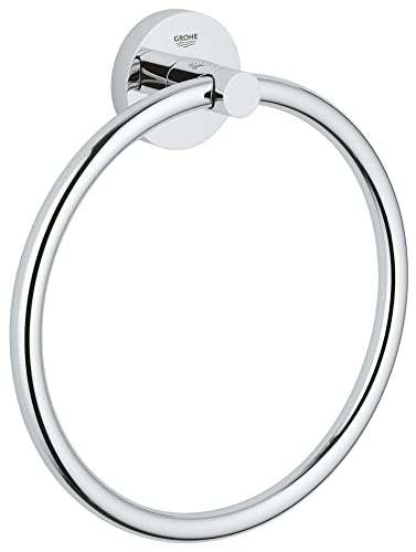 GROHE Essentials Towel Ring – Bathroom Towel Holder (Concealed Fastening, Including Screws and Dowels) £12 @ Amazon