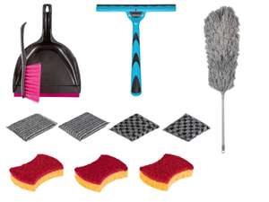 Cleaning Accessories - Dustpan and Brush, Dirt Brush, Microfibre Cloth, Window Squeegee, Cleaning Sponges - 99p each (In-store) @ Lidl
