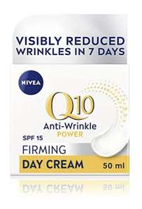 NIVEA Q10 Anti-Wrinkle Day Cream SPF 15 Anti-Wrinkle Face Cream with Q10, Creatine, Face Cream - £4.50 (or £4.05 Subscribe & Save) @ Amazon