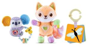 Vtech Fox & Friends Gift Set | Snuggly Baby Fox, Musical Koala Rattle & Learning Flashcard