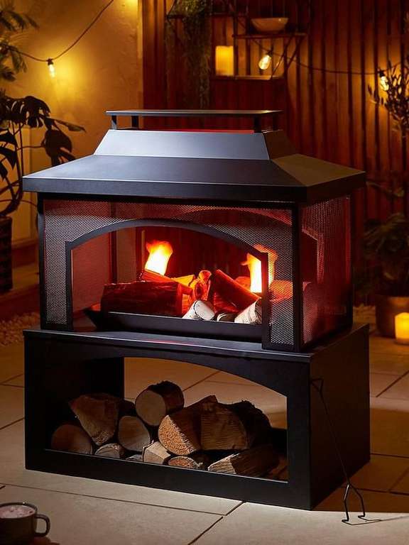 Umbria Outdoor Log Burner (85 x 73.5 x 40.5cm) - £79.99 (Free Collection) @ Very