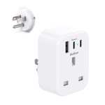 UK to US Plug Adaptor, USA Travel Adapter with 1 USB & 2 USB C Ports with code sold by ADDTAM