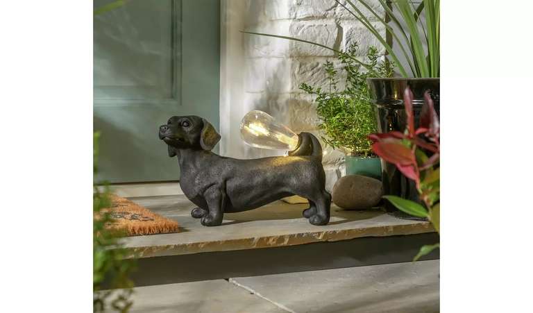 Sausage Dog with Warm White Solar Bulb Coming Out Of Its Tail - Free C&C