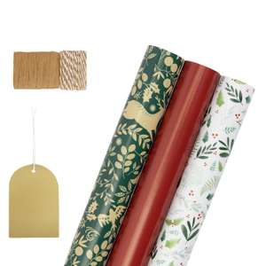 3 Roll Traditional Wrapping Paper Set - Free C&C (Limited stores)
