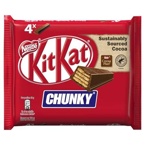 KitKat Chunky Milk Chocolate Bar Multipack, 4 x 40 g