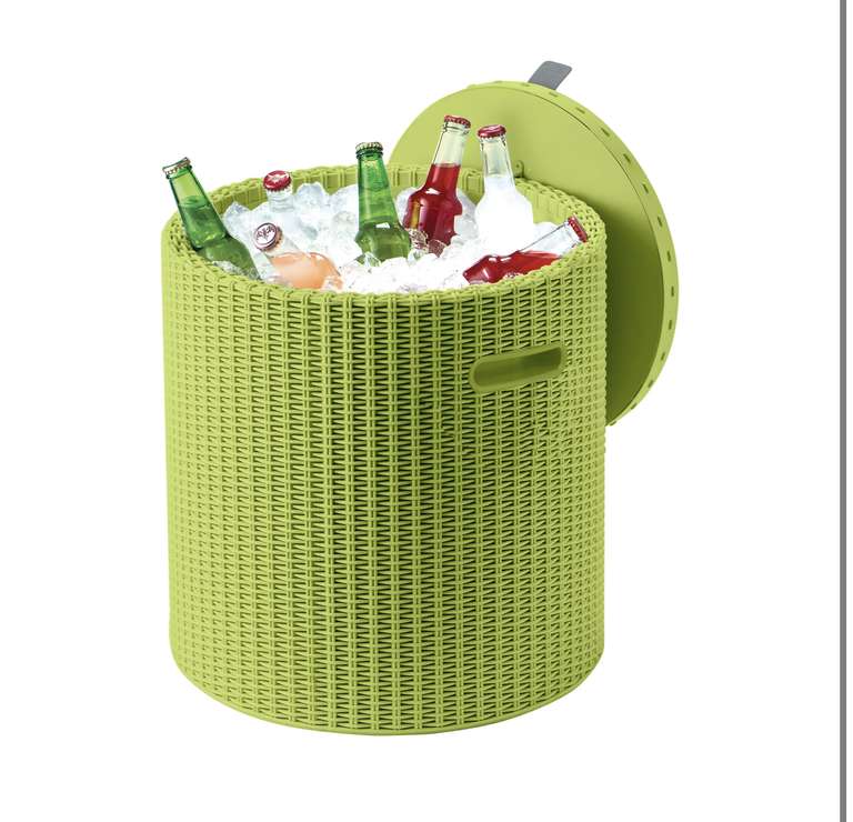 Keter Mia Green Rattan effect Cool stool & Drinks Cold Storage - C&C is free