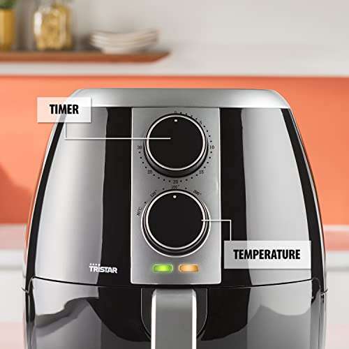 Tristar Hot Air Fryer/ Crispy Fryer XL with adjustable thermostat and timer - 66.7% less energy consumption - with 3.5 litre capacity