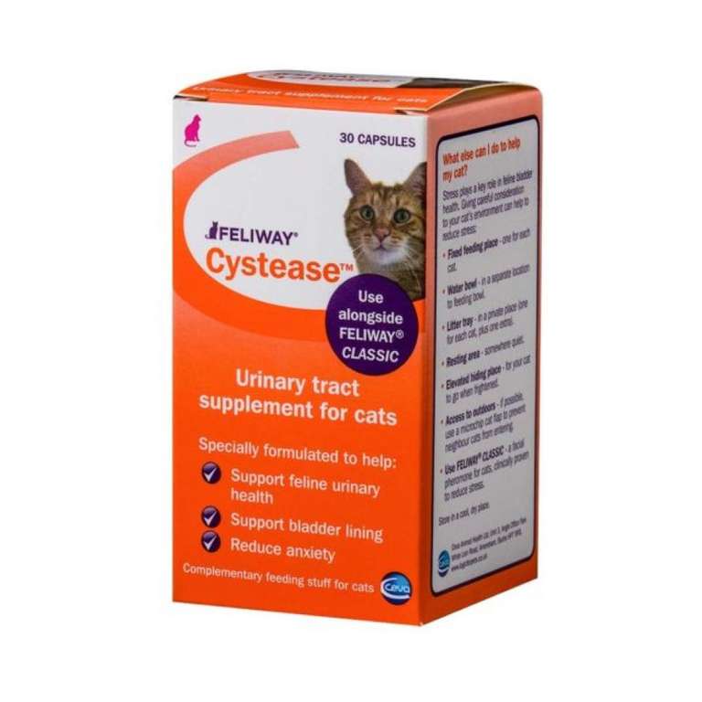 Feliway Cystease Urinary Tract Supplement For Cats 30 Capsules 2 for £5 + £3 Delivery @ Approved Food