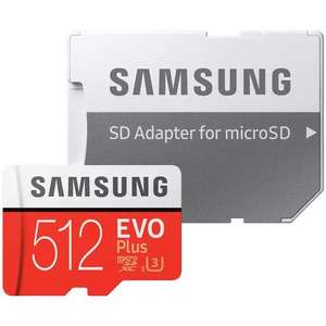 Samsung 512GB Evo Plus Micro SD Card (SDXC) UHS-I U3 + Adapter - 100MB/s - £53.99 @ MyMemory
