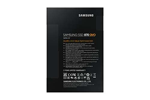Samsung 870 QVO 4 TB SATA 2.5 Inch Internal Solid State Drive (SSD) (MZ-77Q4T0) - £174.61 / £124.61 After Cashback @ Amazon