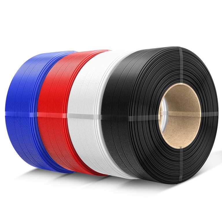 SUNLU 3D Printer Filament PETG Filament Refill 1.75mm, 4 Colors,Black+White+Red+Klein Blue - Sold by SUNLU 3D / FBA