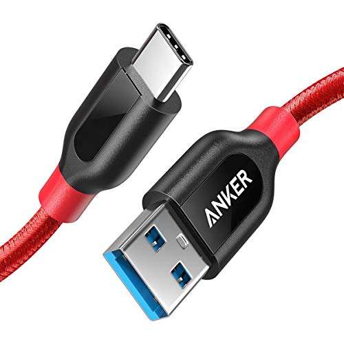 Anker USB C Cable, PowerLine+ USB-C to USB 3.0 cable (3ft/0.9m), High Durability Type C Charging Cable Braided - Sold by AnkerDirect UK