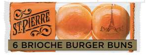 St Pierre 6 pack brioche burger buns, £1.50 Clubcard Price @ Tesco