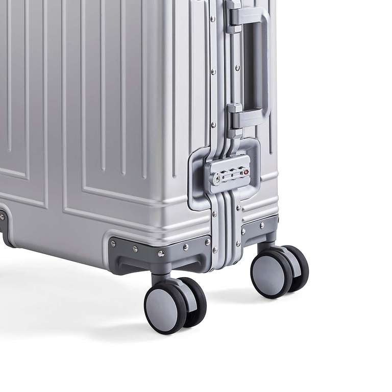 Detroit Silver Suitcase - Cabin Size Aluminium Hard Shell Suitcase
